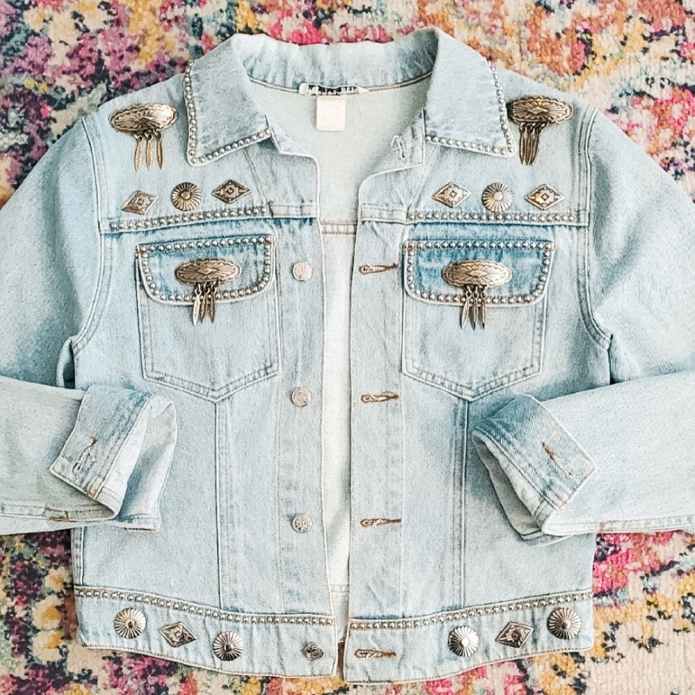Denim And Silver Jean Jacket, One Of A Kind